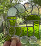 Stained Glass Train Suncatcher - Handmade Window Decoration - Lime Green - Image 3