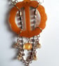 Upcycled Orange Vintage Buckle Necklace - Image 4