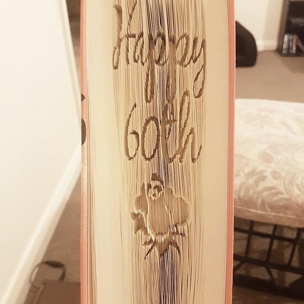 Happy 60th with Rose CUT & FOLD Book Folding Pattern - EMAILED PDF PATTERN