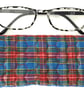 Soft Quilted glasses case - Blue and red Tartan - Image 1