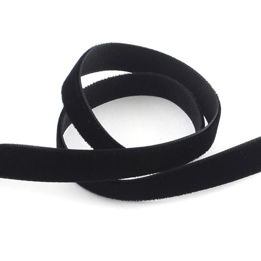 Velvet Ribbon Black 4M Continuous Length 10mm Wide