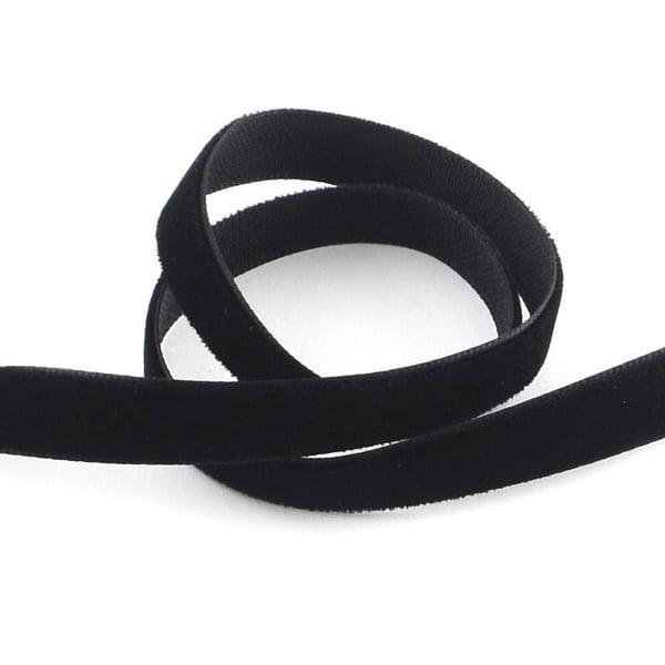 Velvet Ribbon Black 4M Continuous Length 10mm Wide