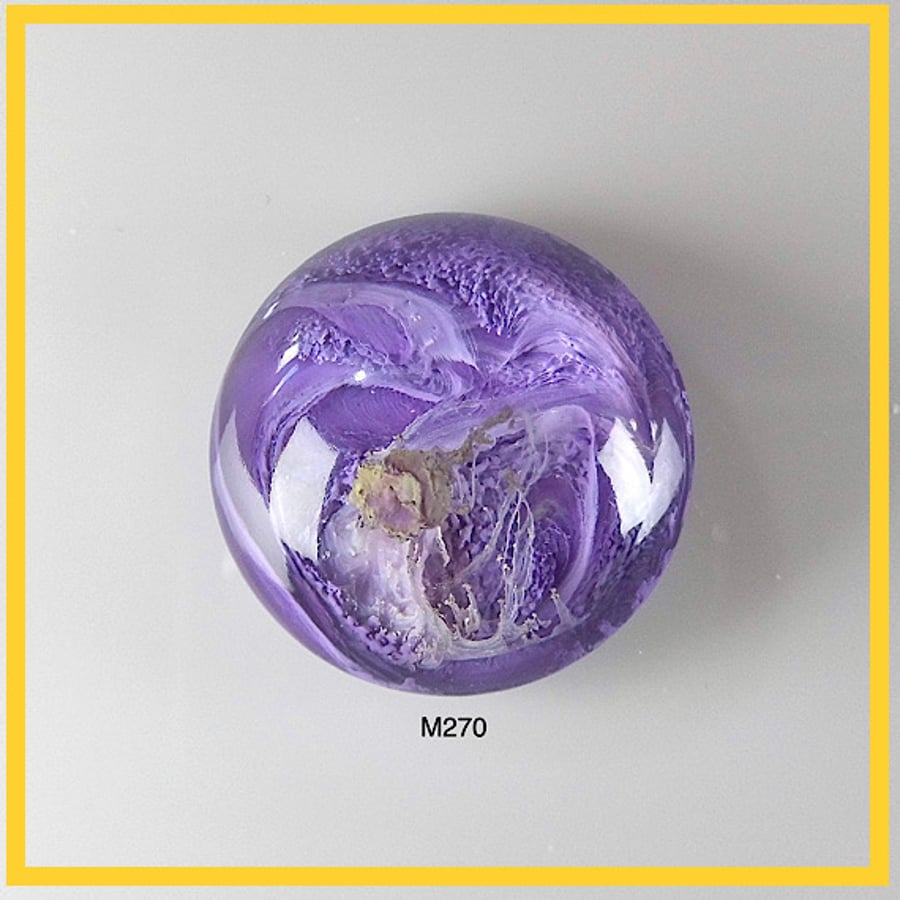 Medium Round Purple Cabochon, hand made, Unique, Resin Jewelry, M270