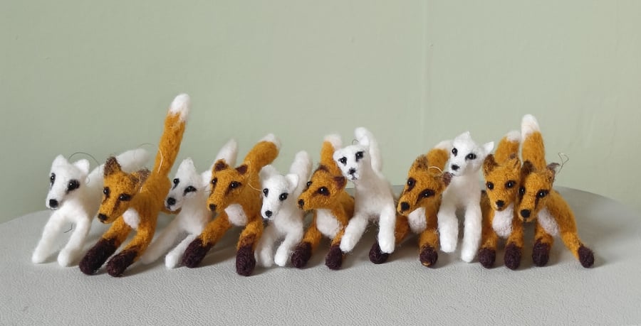 Red Fox jumping hanging decorations