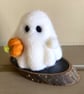 Cute Spook Ghost Halloween Needle Felted Ornament Gift - Image 3