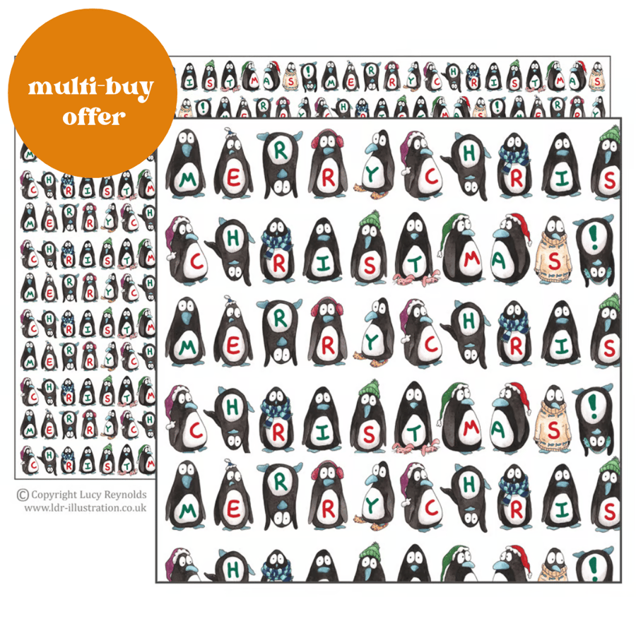 Merry Penguins Wrapping Paper