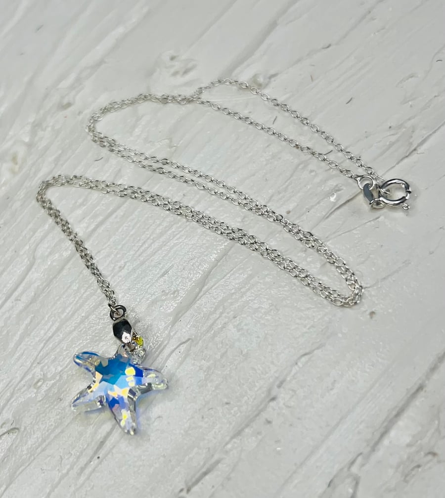 Necklace Sterling Silver Chain Starfish Pedant – Aurora Borealis