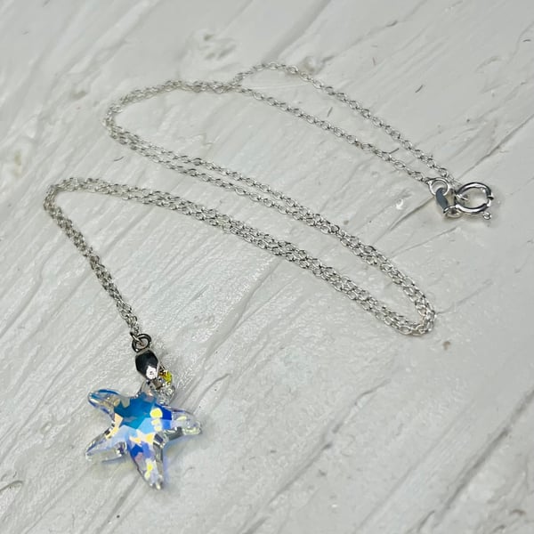 Necklace Sterling Silver Chain Starfish Pedant – Aurora Borealis