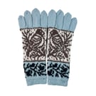Bird gloves handknitted in pure wool, gardeners gift
