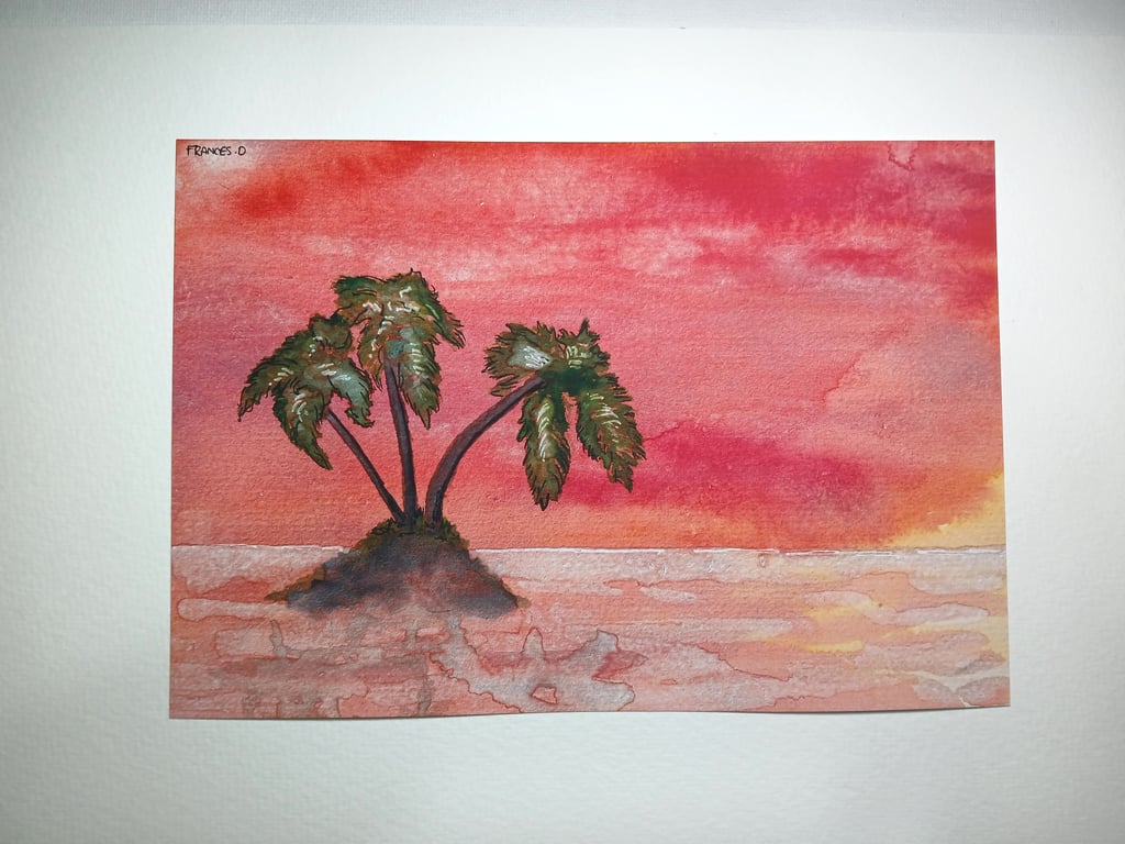 Spongebob 'ahh the sea' watercolour print A5