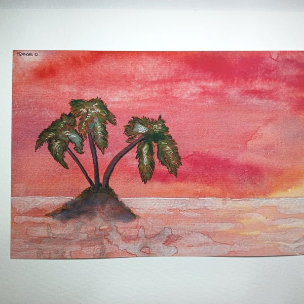 Spongebob 'ahh the sea' watercolour print A5