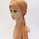 Hair loss, alopecia, chemo head wear for women, turban with long ties