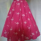Full circle skirt fun flamingo design 