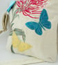 Linen and silk crossbody bag with zipped fastening and butterflies - Image 6