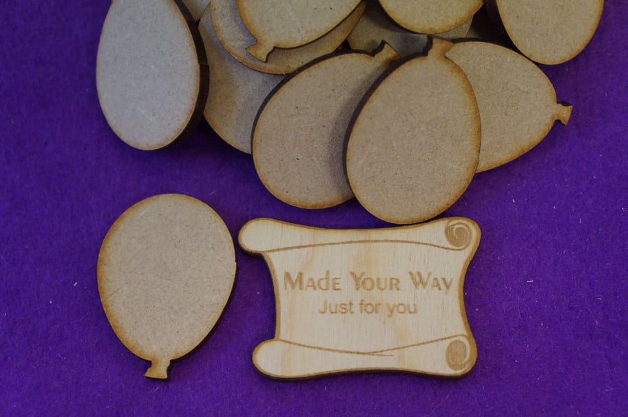 MDF Balloon 4cm - 25 x Laser cut wooden shape