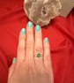 Wire-wrapped Silver-plated Green Aventurine ring - Image 2