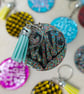 Be Kind Acrylic and Resin Glitter Keyring - Image 2