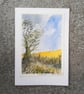 Yellow Field. Blank Card. Original Painting. 260156 - Image 3