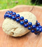 Lapis Lazuli Beaded Macrame Bracelet - Adjustable Gemstone Bracelet  - Image 3