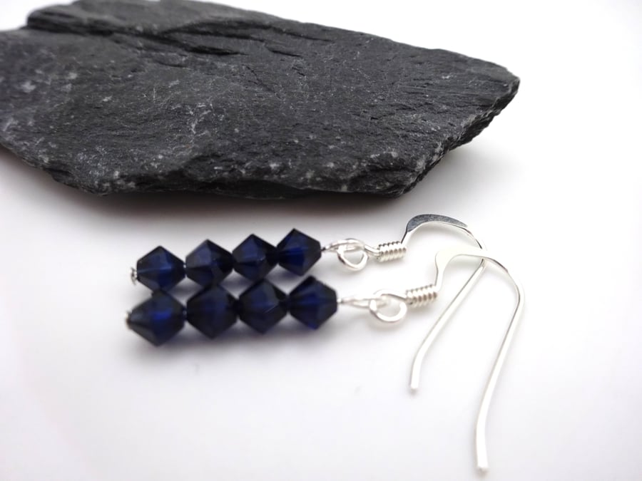 dark purple crystal earrings