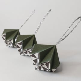 Origami Diamond Bauble decorations (sml)