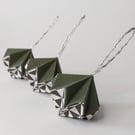 Set of 4 Origami Diamond Bauble decorations (sml) 
