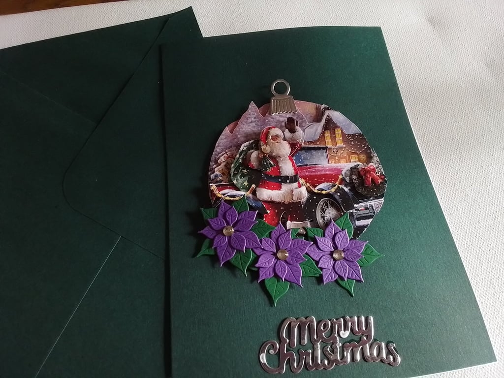 A beautiful handmade Christmas card. Ref 467