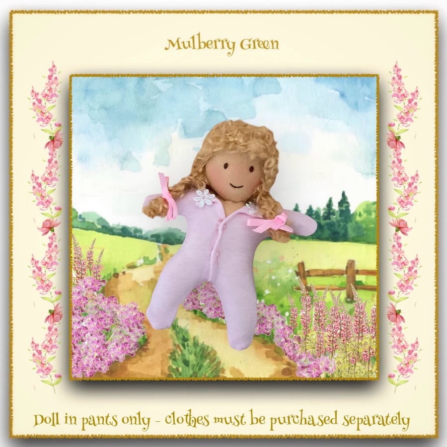 Reserved for Natalie -  Baby Daisy - a handcrafted Mulberry Green doll