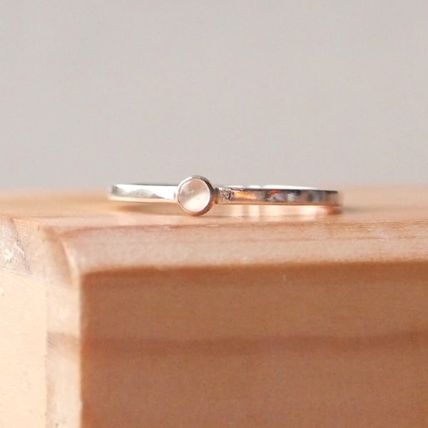 Moonstone Stacking Ring in Sterling Silver, June Birthstone Jewellery