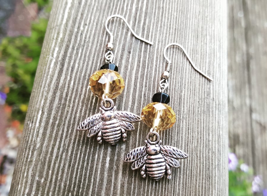 Handmade Honey Bee Earrings 