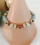 Aquamarine beaded bracelet, white beryl, strawberry quartz & Tanzanite - Image 3