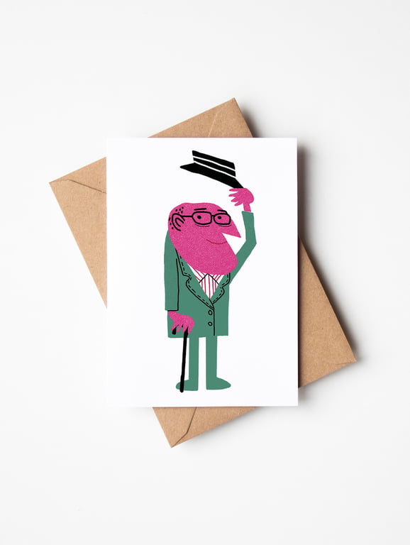 Old Man Cheeky Greetings Card A6