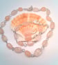 Pale Pink Rose Quartz Chunky Nugget Bead 3 Piece Jewellery Set, Gift for Her - Image 1