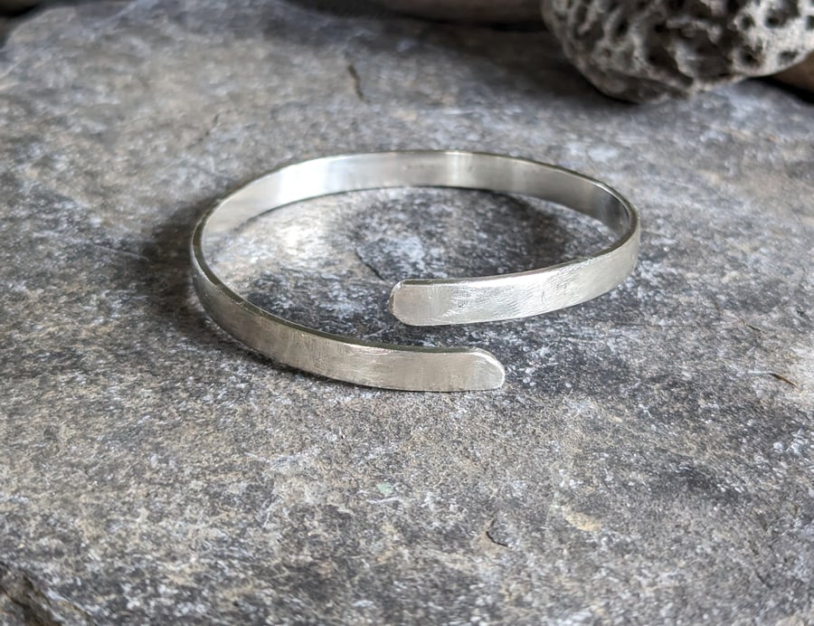 Textured Bangle, Sterling Silver