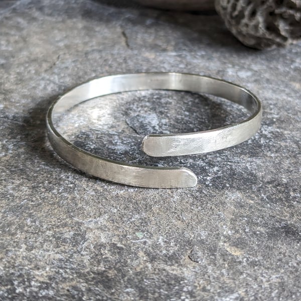 Textured Bangle, Sterling Silver