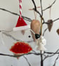 Fused glass Santa Robin Christmas Tree Decoration (Small)