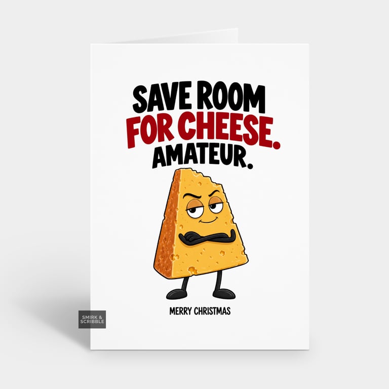 Funny Christmas Card For Him Or Her - Cheeky Cheese