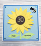 Sunflower and quilled bee birthday card - personalise to any age - Image 3