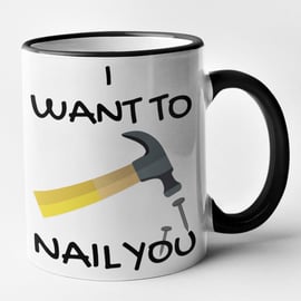 I Want To Nail You Mug Valentines Anniversary Hilarious Novelty Rude Gift