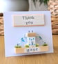 Thank You Card With Removable Wooden Cottage Gift - Image 4