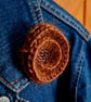 Crocheted brooch with beads - brown shades - Image 1