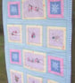 Nursery Quilt, Baby Quilt, Embroidered Baby Quilt,