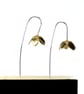 Flower earrings, recycled sterling silver and brass. - Image 1