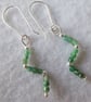 Unique Sterling Silver and Emerald Earrings  - Image 6