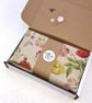 Wheat Bag Classic Victorian Garden Linen fabric Gift Set ivory fleece reverse  