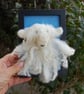 Textile art picture -  Lone Sheep 17 x 12 cm   Needle felt - Image 2