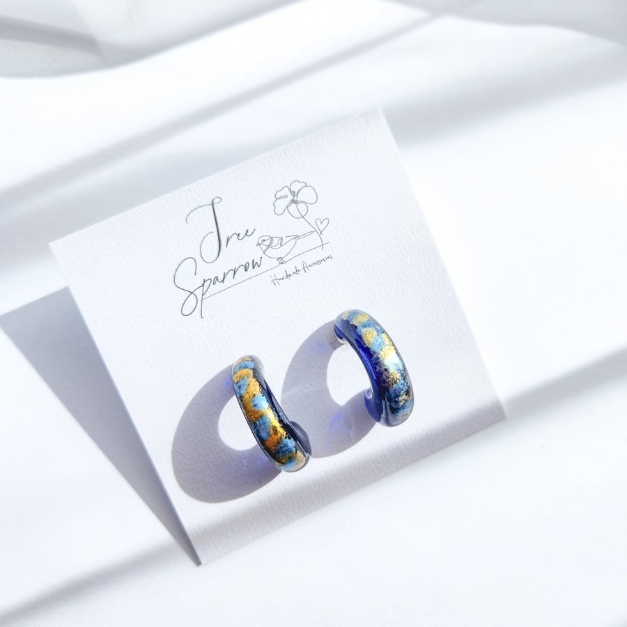 Watercolour Resin Hoop Earrings