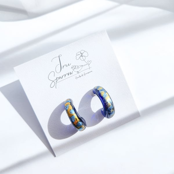 Watercolour Resin Hoop Earrings
