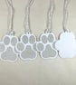 Silver glitter card paw print gift tags - Image 2