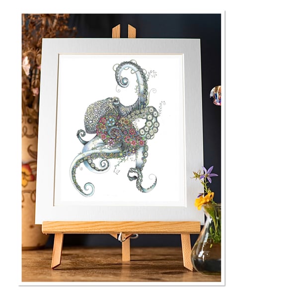 Beautiful colourful Octopus Art Print 